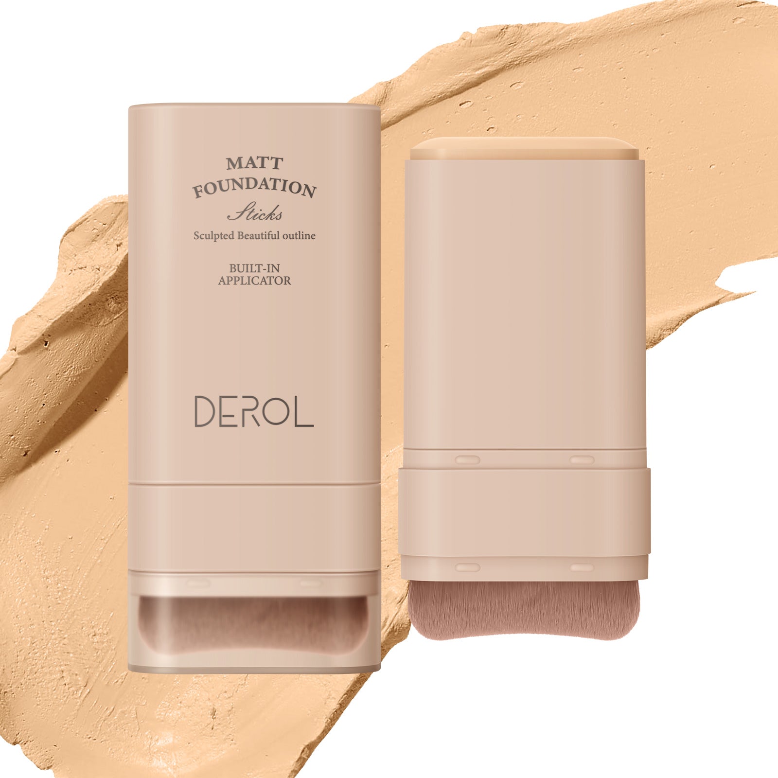 Derol All New Velvet Matte Foundation Stick with Built-In Foundation Brush 20g