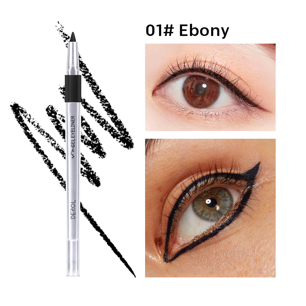 Waterproof Eyeliner Pen Colorful Eyeliner with Sharpener Glitter