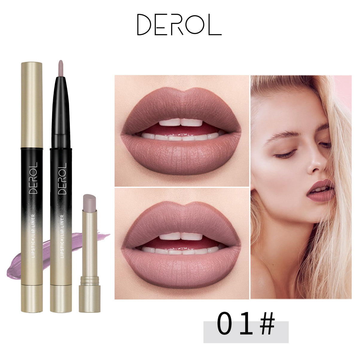 2 in 1 Double Head Lipstick & Lip Liner Makeup Set Matte Velvet Lipgloss Lipstick Creamy Lip Pencil