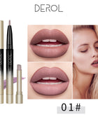 2 in 1 Double Head Lipstick & Lip Liner Makeup Set Matte Velvet Lipgloss Lipstick Creamy Lip Pencil