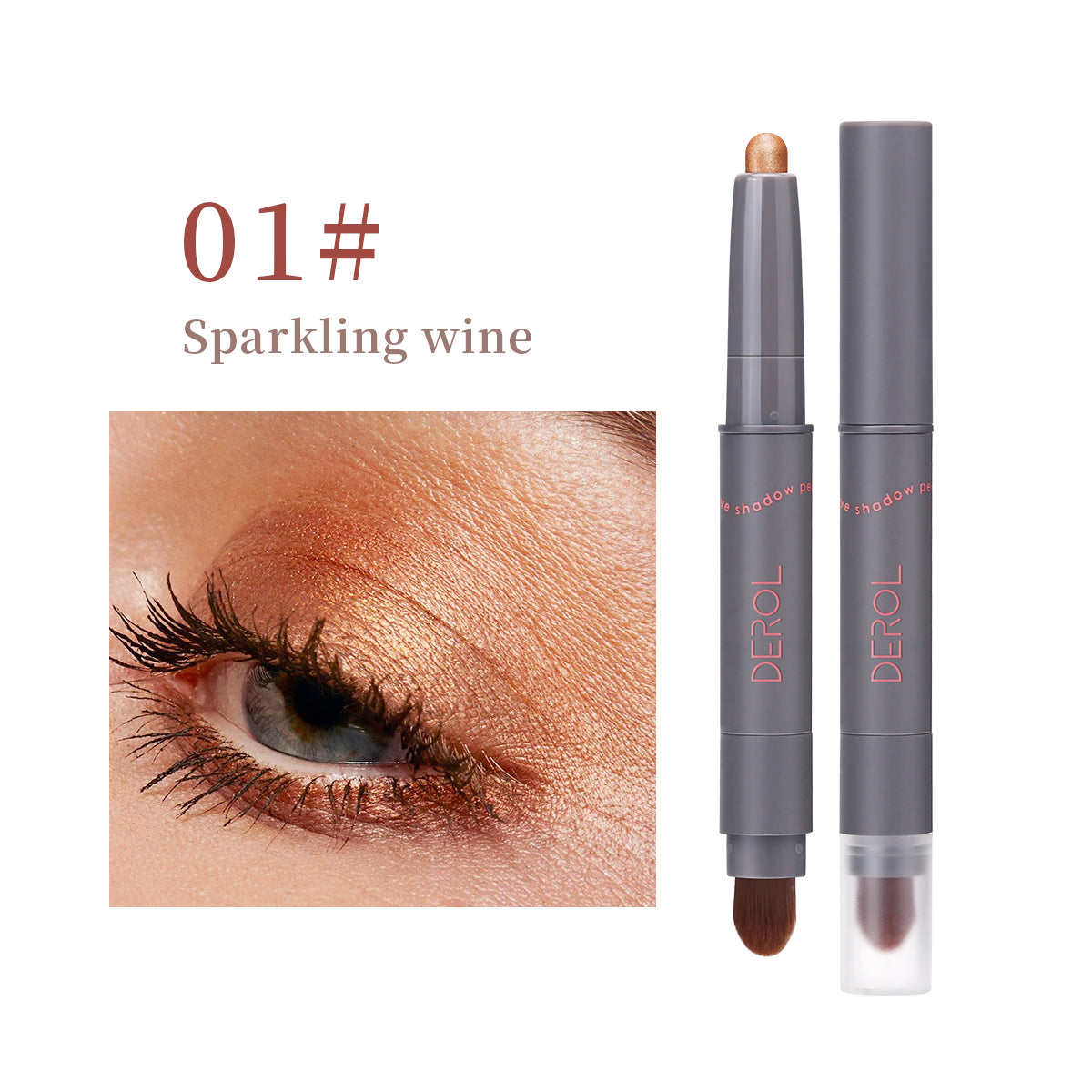 Cream Eyeshadow Stick, Highlighter Makeup Stick Set Long-Lasting, Crease-proof, Blendable Eye Shadow Applicator Sticks Eyeliner Pen