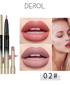 2 in 1 Double Head Lipstick & Lip Liner Makeup Set Matte Velvet Lipgloss Lipstick Creamy Lip Pencil