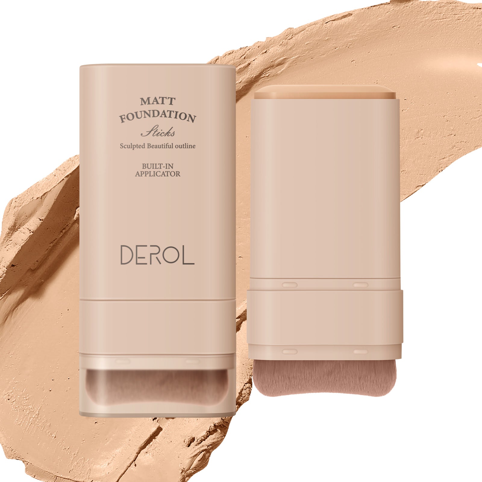 Derol All New Velvet Matte Foundation Stick with Built-In Foundation Brush 20g