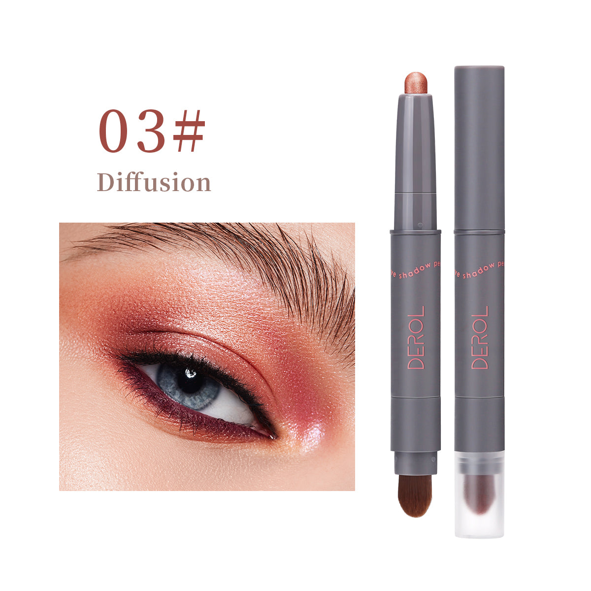 Cream Eyeshadow Stick, Highlighter Makeup Stick Set Long-Lasting, Crease-proof, Blendable Eye Shadow Applicator Sticks Eyeliner Pen