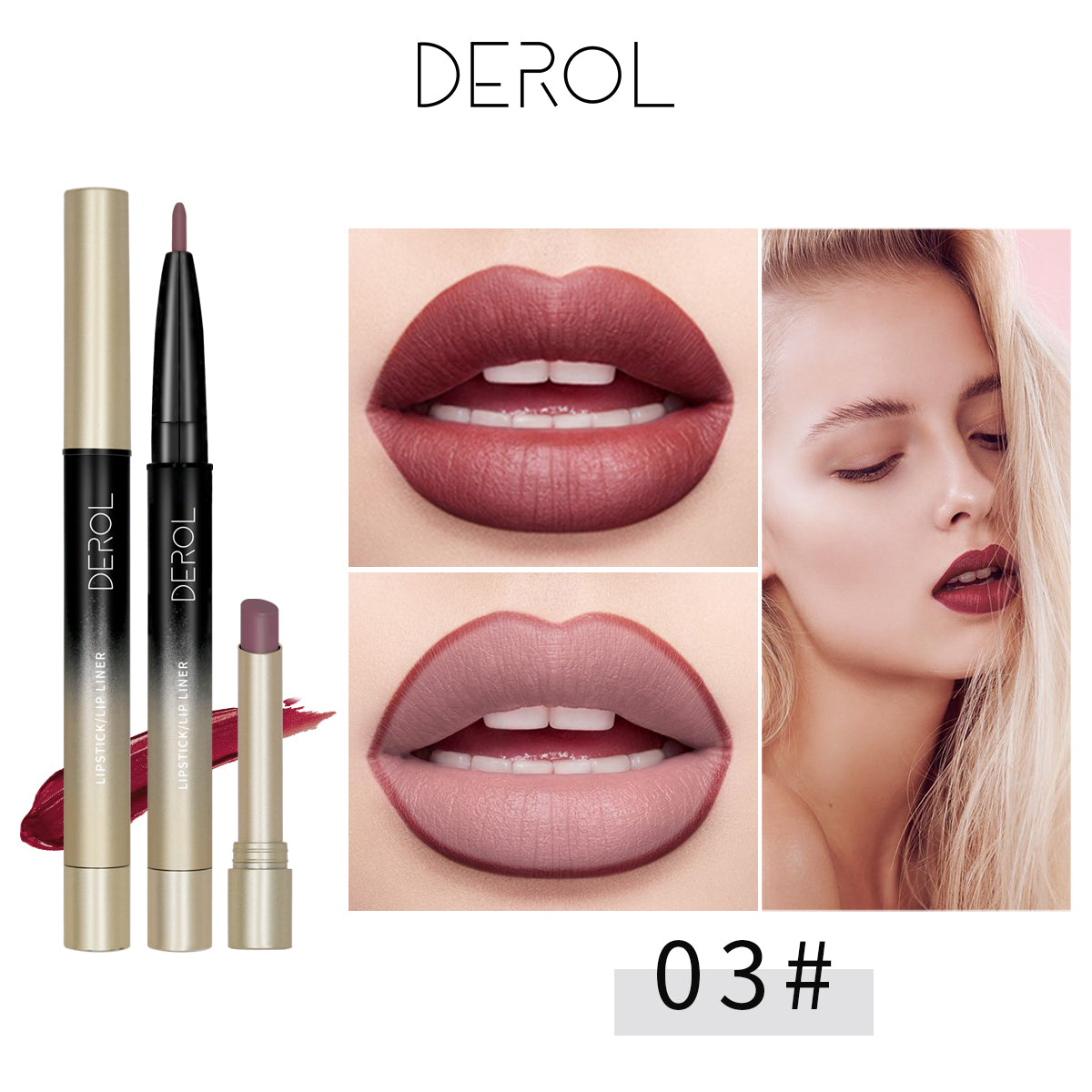 2 in 1 Double Head Lipstick & Lip Liner Makeup Set Matte Velvet Lipgloss Lipstick Creamy Lip Pencil