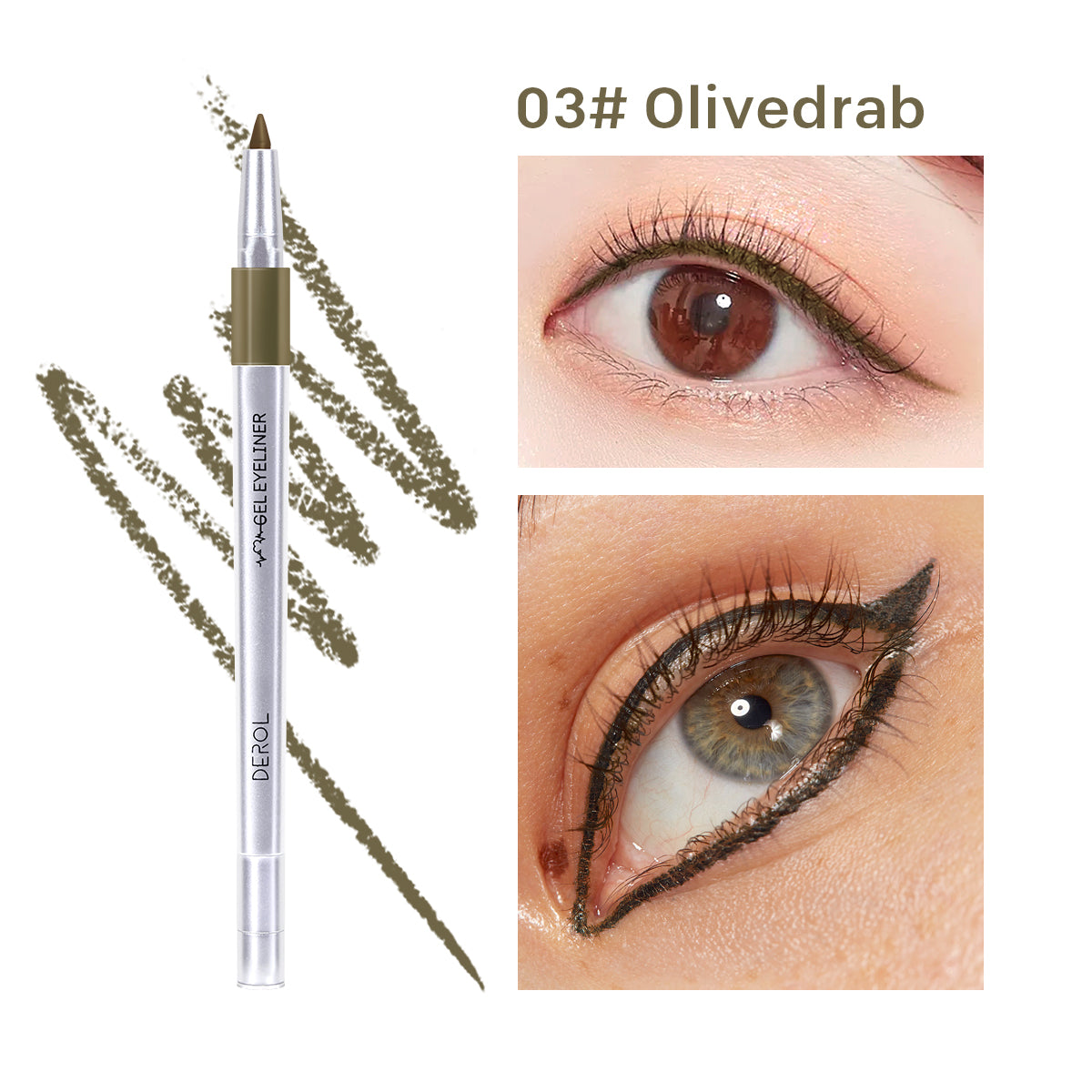 Waterproof Eyeliner Pen Colorful Eyeliner with Sharpener Glitter