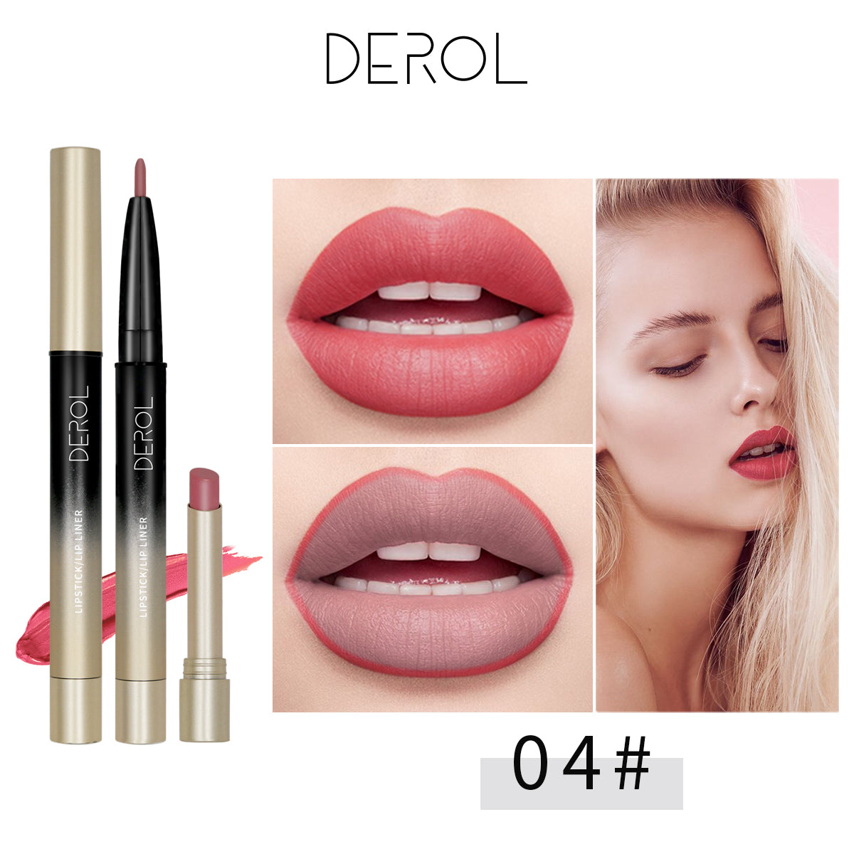 2 in 1 Double Head Lipstick & Lip Liner Makeup Set Matte Velvet Lipgloss Lipstick Creamy Lip Pencil