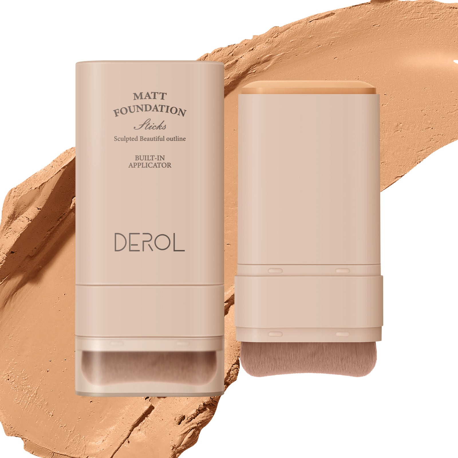 Derol All New Velvet Matte Foundation Stick with Built-In Foundation Brush 20g