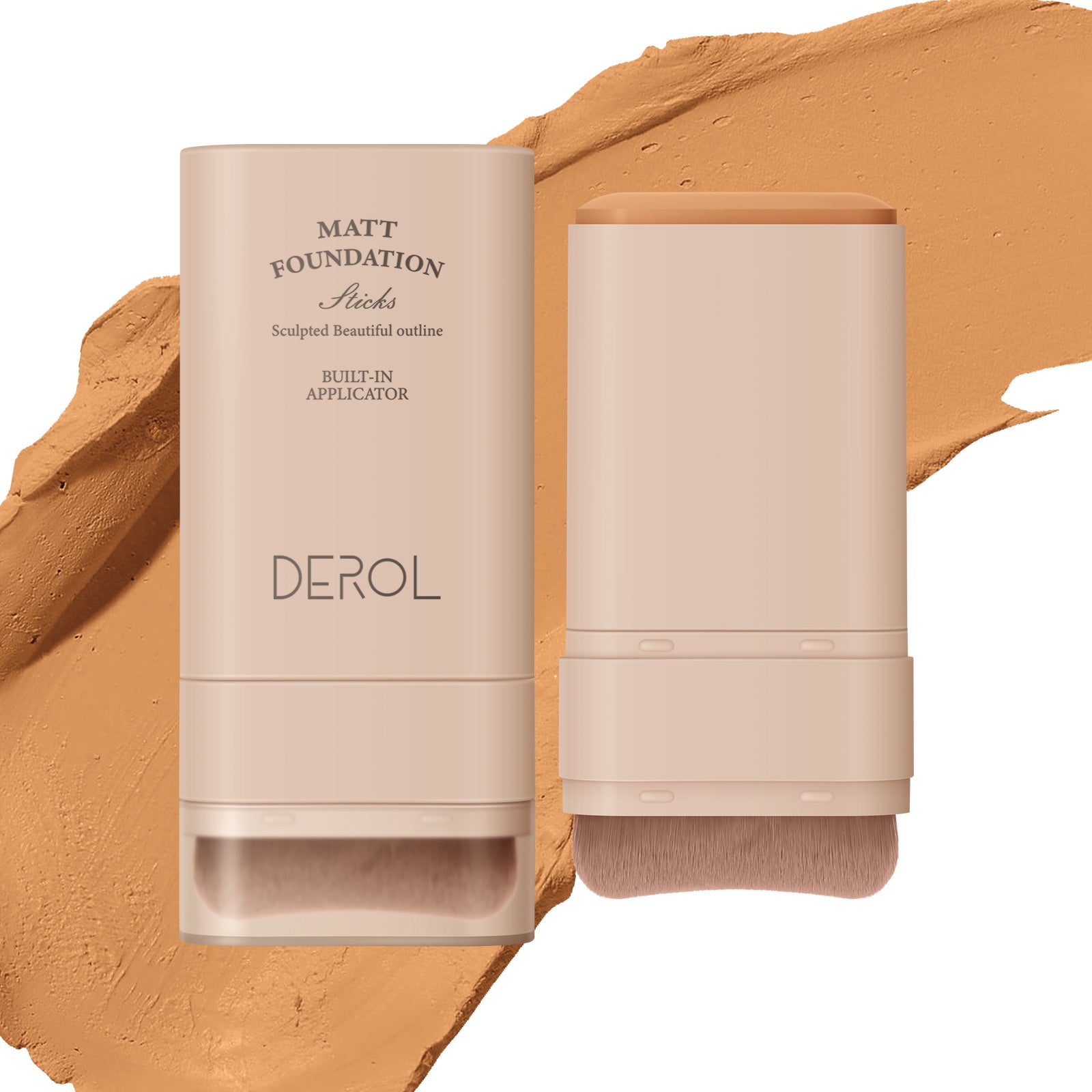 Derol All New Velvet Matte Foundation Stick with Built-In Foundation Brush 20g