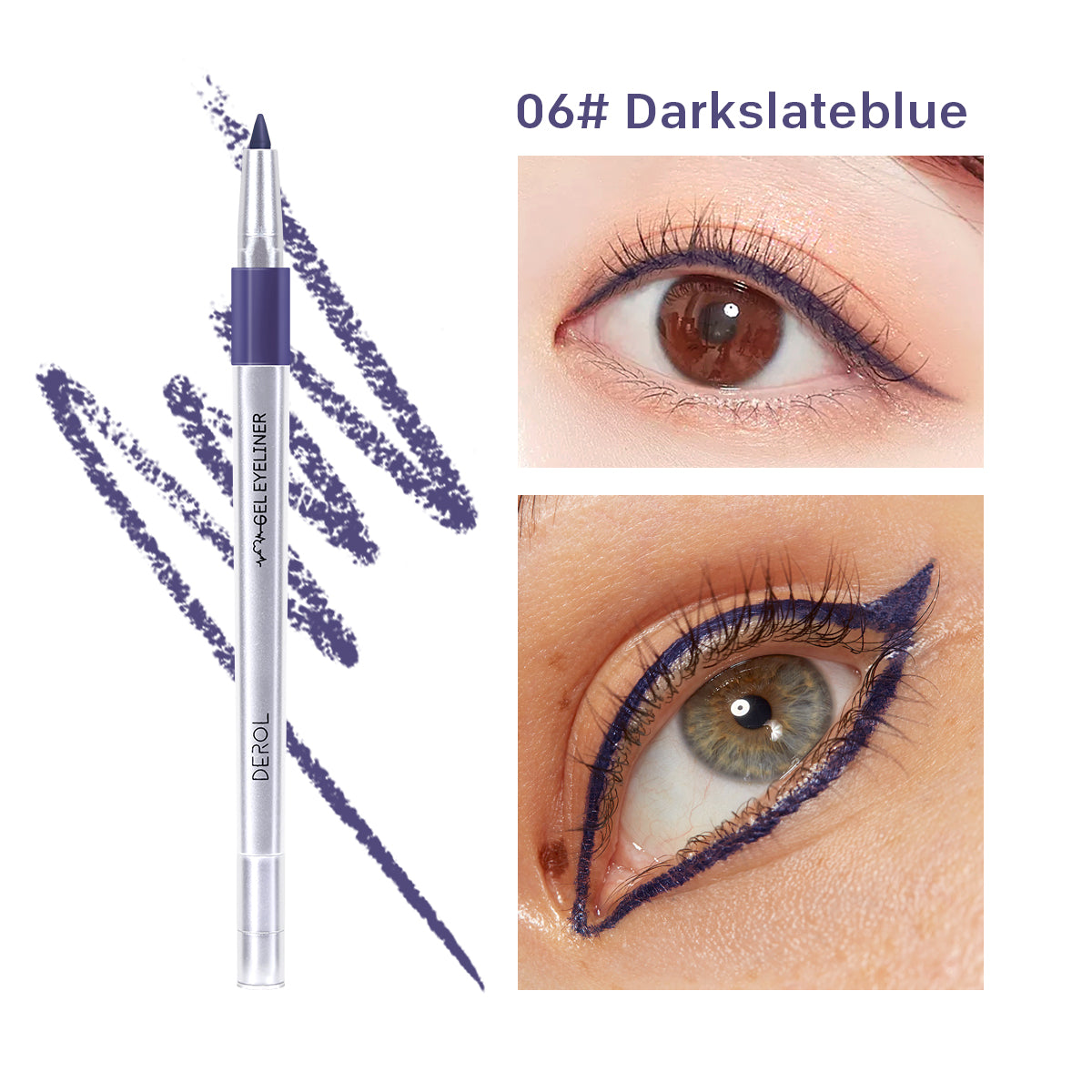 Waterproof Eyeliner Pen Colorful Eyeliner with Sharpener Glitter