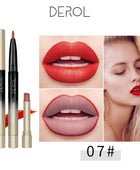 2 in 1 Double Head Lipstick & Lip Liner Makeup Set Matte Velvet Lipgloss Lipstick Creamy Lip Pencil