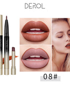 2 in 1 Double Head Lipstick & Lip Liner Makeup Set Matte Velvet Lipgloss Lipstick Creamy Lip Pencil