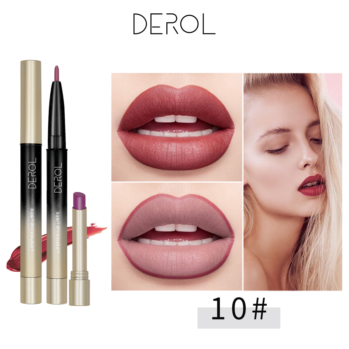 2 in 1 Double Head Lipstick & Lip Liner Makeup Set Matte Velvet Lipgloss Lipstick Creamy Lip Pencil