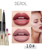 2 in 1 Double Head Lipstick & Lip Liner Makeup Set Matte Velvet Lipgloss Lipstick Creamy Lip Pencil