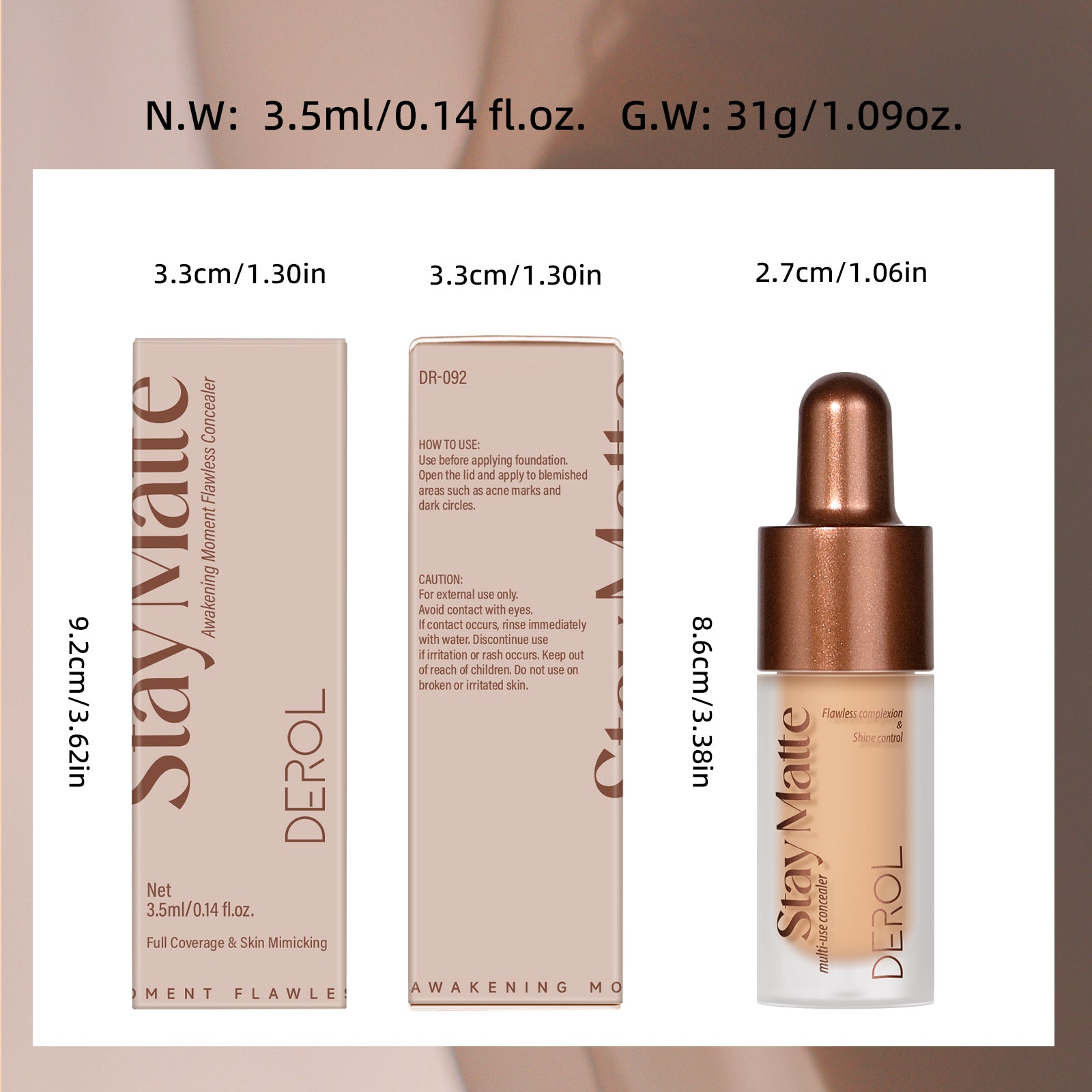 Derol Skin Mimicking Flawless Full Cover Concealer 3.5ml