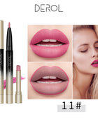 2 in 1 Double Head Lipstick & Lip Liner Makeup Set Matte Velvet Lipgloss Lipstick Creamy Lip Pencil