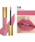 Derol Lip Glaze, 12 Color Matt Lip Cream, 4 Color Shimmer Lip Glaze waterproof non-Stick Cup