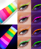 8 Colors UV Neon Liquid Eyeliner Set, Matte Colored Eyeliners Pen, Colorful Waterproof Smudge-proof Pigmented Graphic Liners