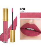 Derol Lip Glaze, 12 Color Matt Lip Cream, 4 Color Shimmer Lip Glaze waterproof non-Stick Cup