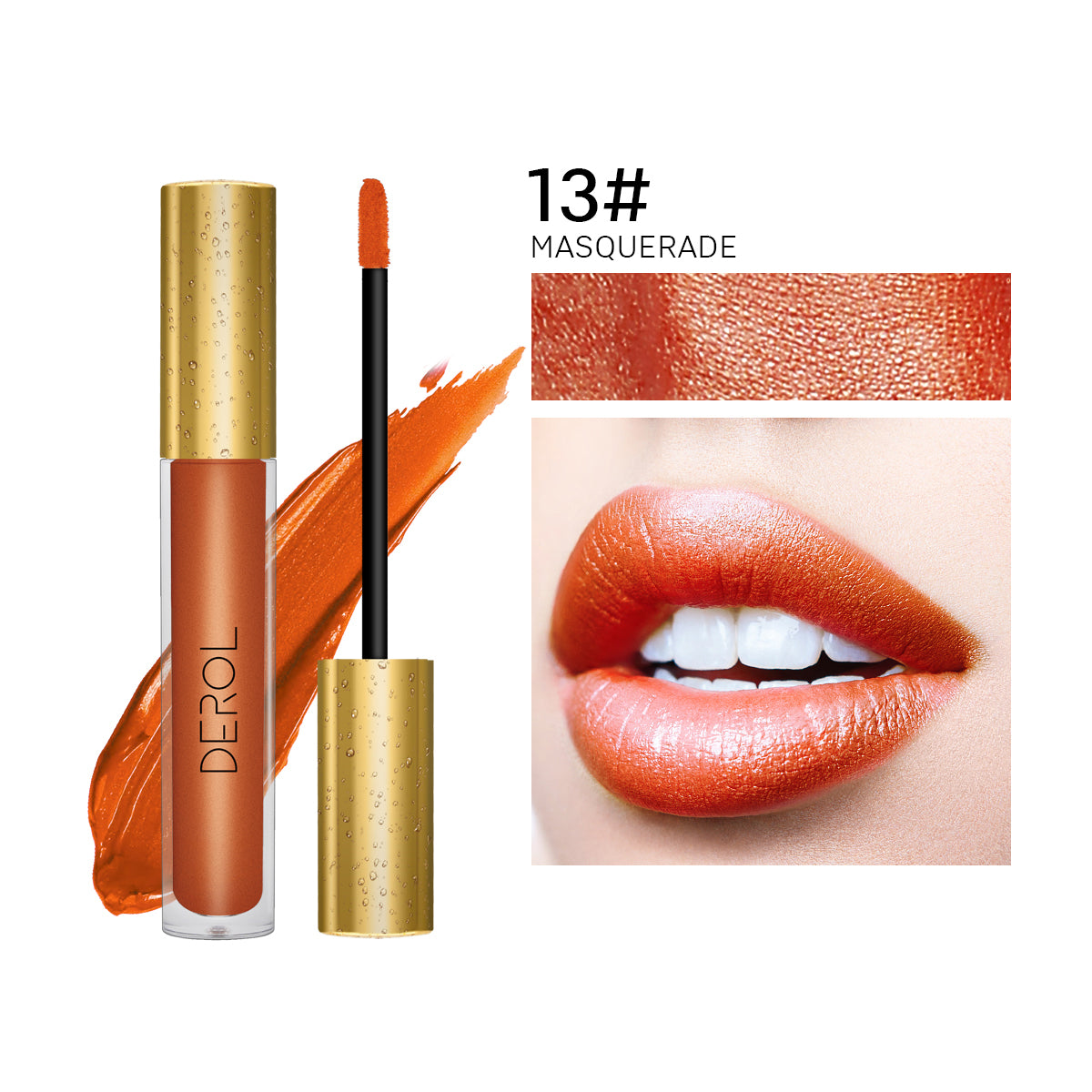 Derol Lip Glaze, 12 Color Matt Lip Cream, 4 Color Shimmer Lip Glaze waterproof non-Stick Cup