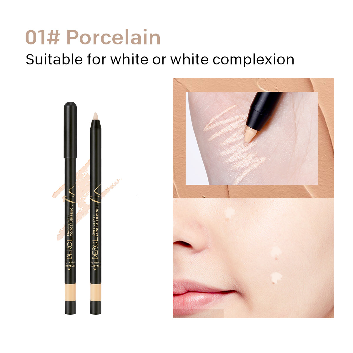 Multi-Use Highlighter & Concealer Pencil, Waterproof Under Eye Concealer for Dark Circles, Blemishes, Aging Spots, Acne and Freckles