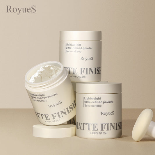 RoyueS Lightweight Ultra-refined Waterproof Loose Setting Powder, Finish Power 8g