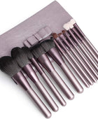 12Pcs Makeup Brushes Set Foundation Blending Face Powder Blush Concealers Eyeshadow Make Up Brush Set with Carrying Bag