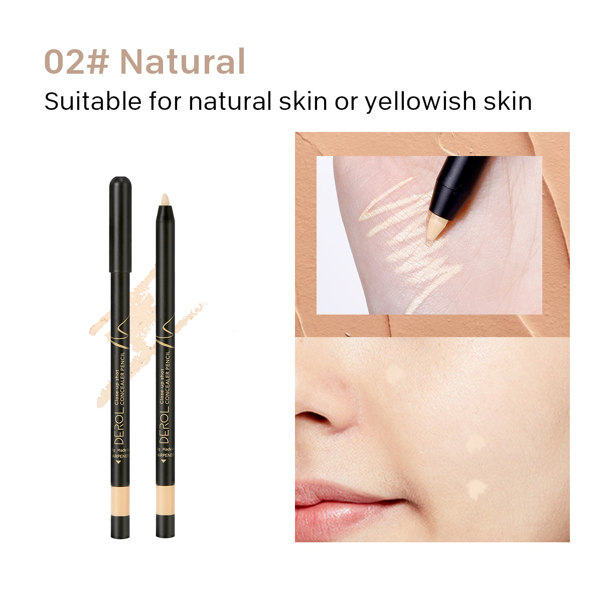 Multi-Use Highlighter & Concealer Pencil, Waterproof Under Eye Concealer for Dark Circles, Blemishes, Aging Spots, Acne and Freckles