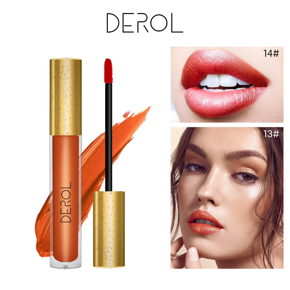 Derol Lip Glaze, 12 Color Matt Lip Cream, 4 Color Shimmer Lip Glaze waterproof non-Stick Cup