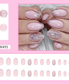 Press on Nails, Short Round-Toe Flashing Red Pink French Wearable Nail European Spicy Sister Fake Nails