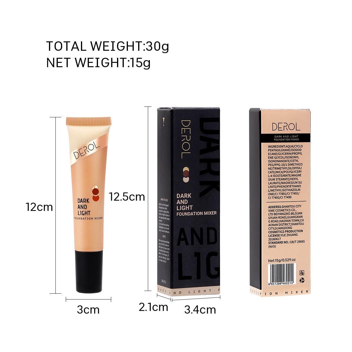 Derol Light and Shadow Foundation Mixer 15g