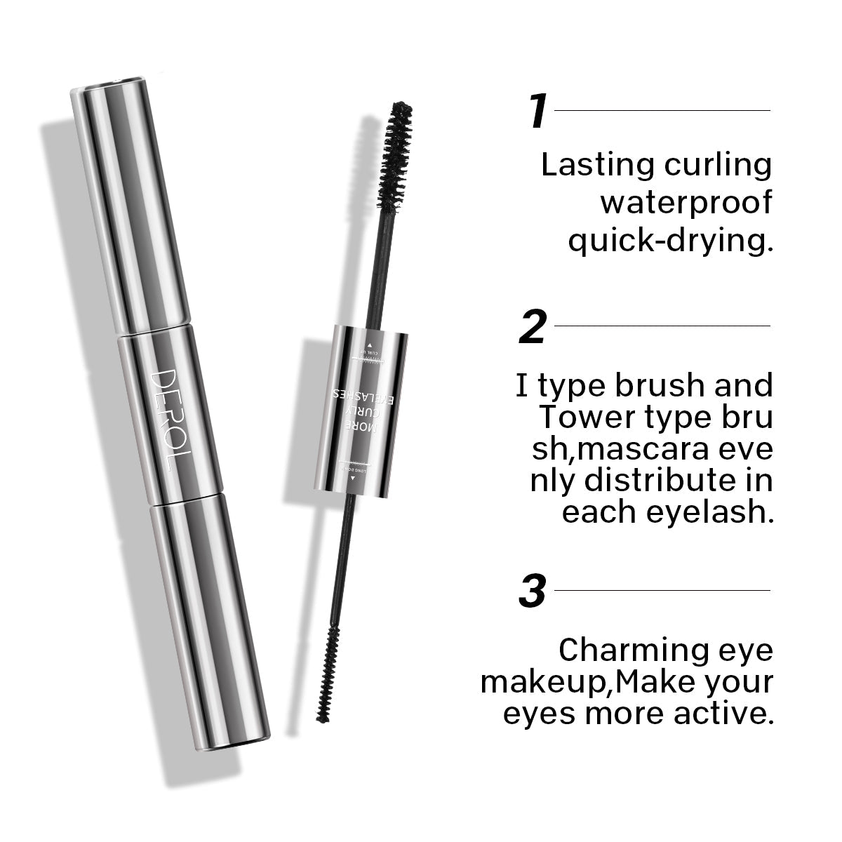 Derol 2-in-1 Miracle Fiber Waterproof Mascara 12ml