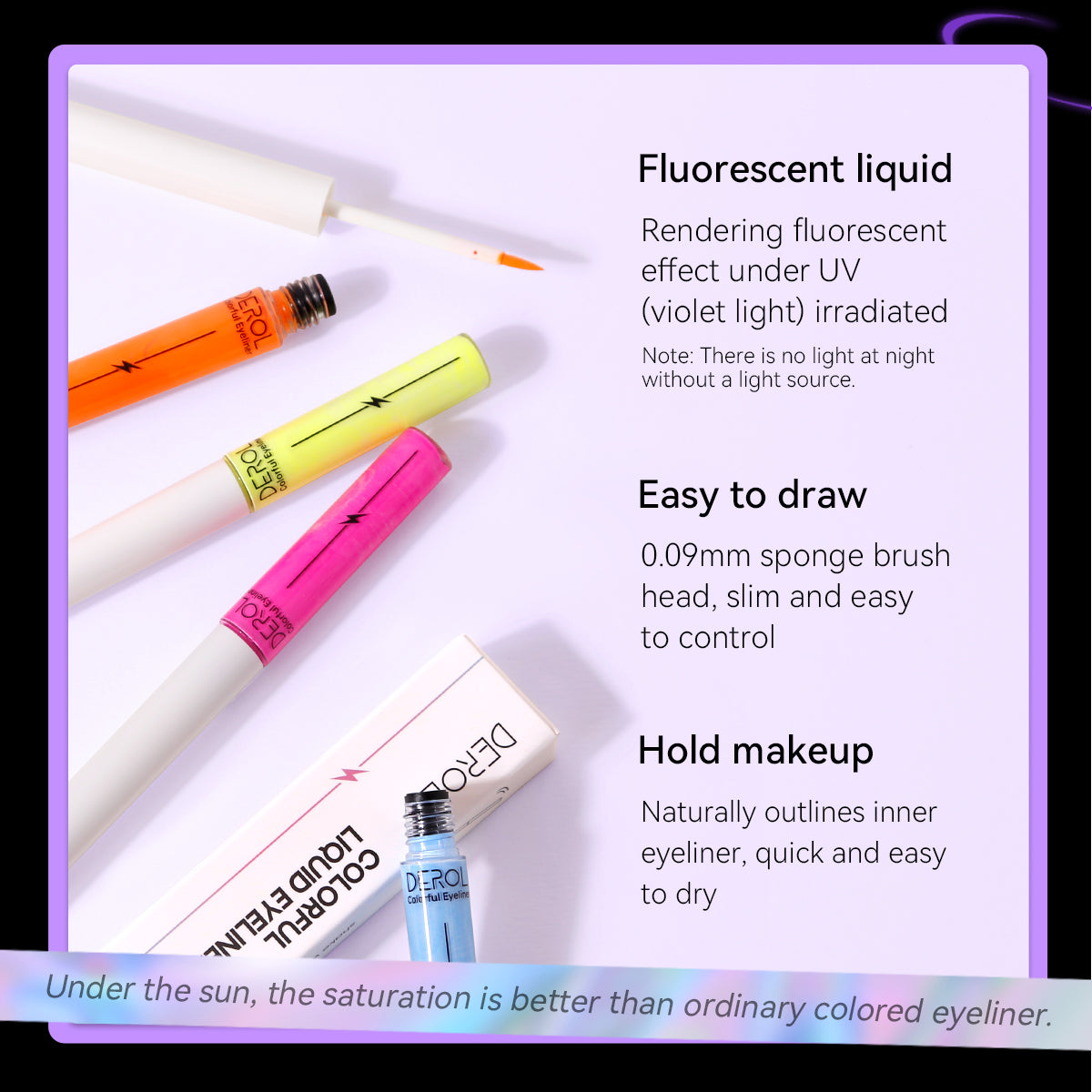 8 Colors UV Neon Liquid Eyeliner Set, Matte Colored Eyeliners Pen, Colorful Waterproof Smudge-proof Pigmented Graphic Liners