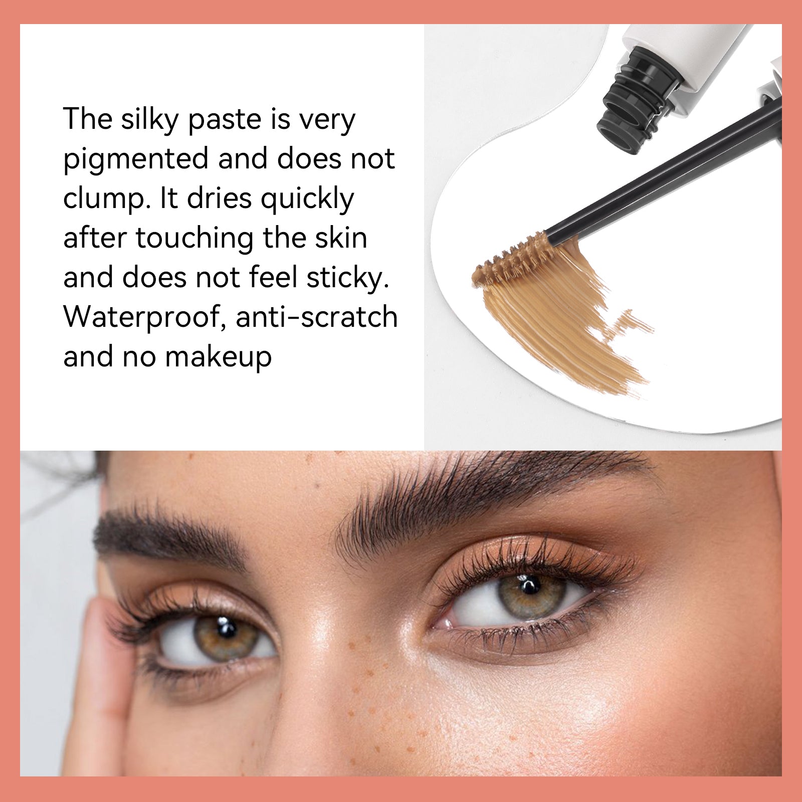 Waterproof Light Brown Eyebrow Gel, Instant Bushy Eyebrow Makeup for Natural Looking Stays on All Day Eye Brow Gel Makeup Fills and Shapes