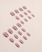 Press on Nail, Short ballet sparkle pink flashing sequin Aurora meteorite imitation fingernail burst berry star wear nails