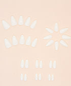 Press on Nails, Pure Color Simplenail art with nail stickers, short-style almond-shaped artificial nails