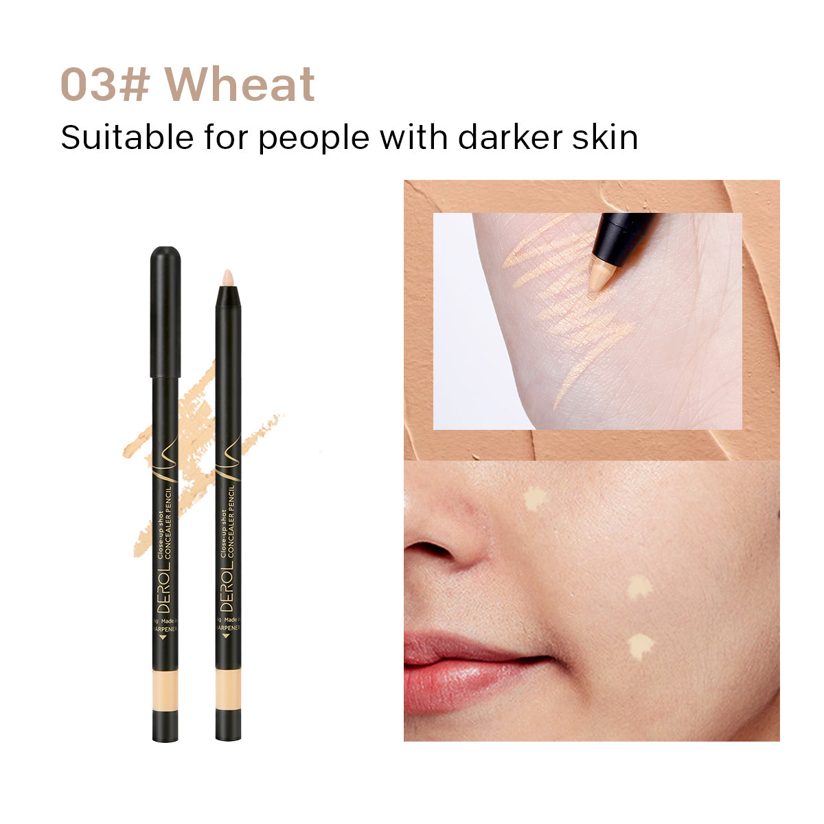 Multi-Use Highlighter & Concealer Pencil, Waterproof Under Eye Concealer for Dark Circles, Blemishes, Aging Spots, Acne and Freckles