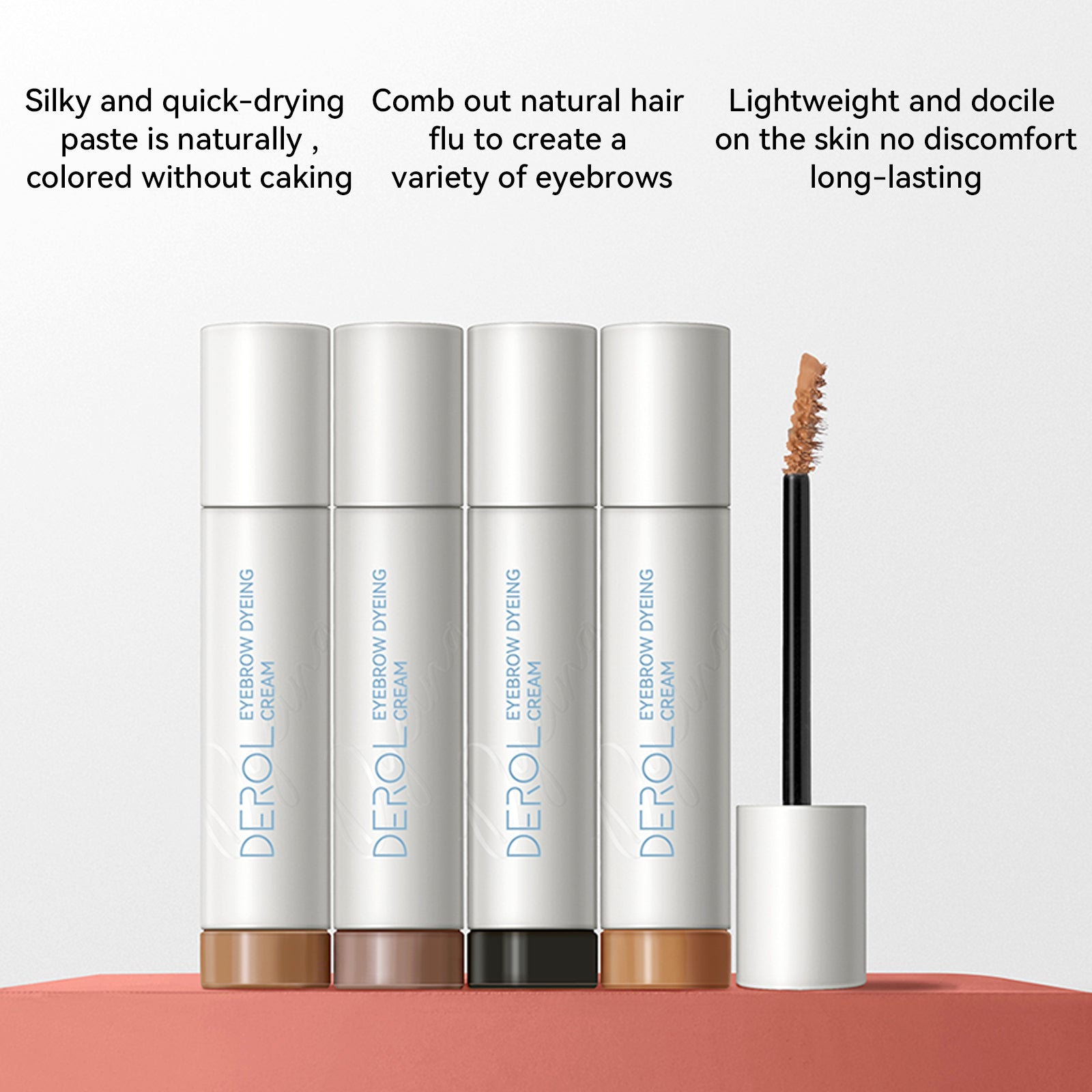 Waterproof Light Brown Eyebrow Gel, Instant Bushy Eyebrow Makeup for Natural Looking Stays on All Day Eye Brow Gel Makeup Fills and Shapes