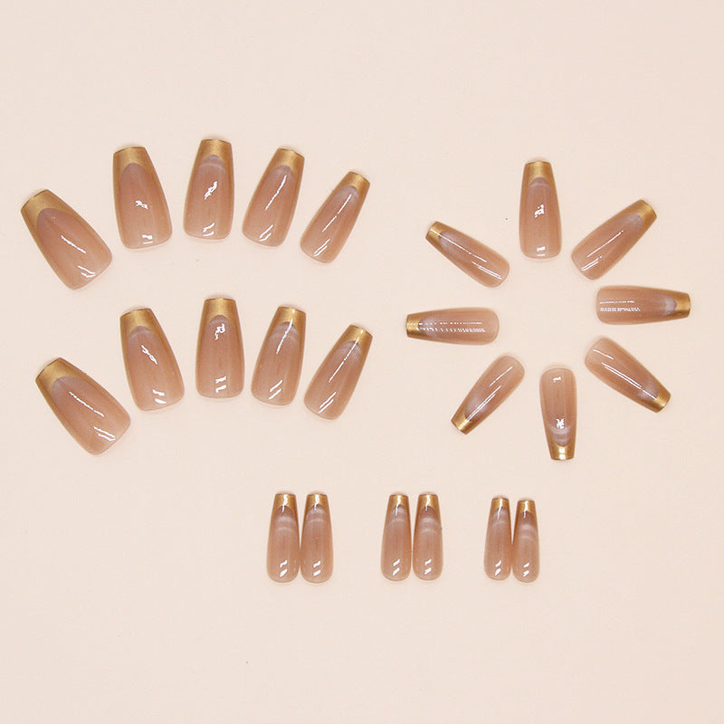 Press on Nails, Brown Cat Eye Fake Nails