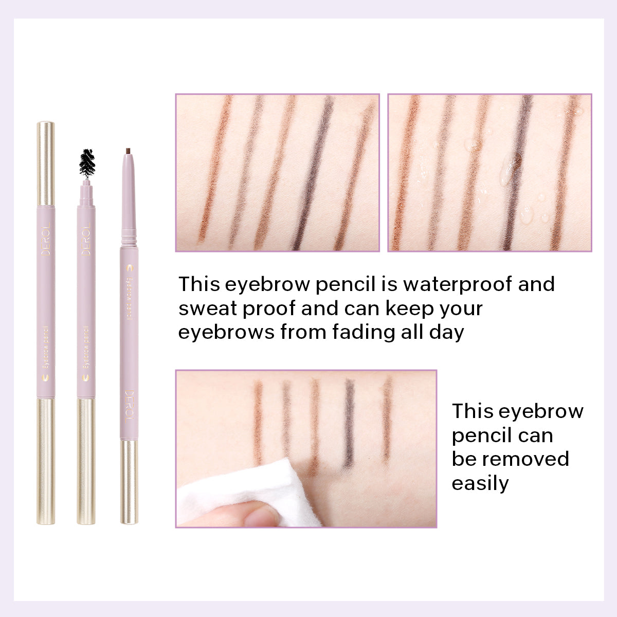 Waterproof Eyebrow Pencil - Long lasting Safe for Sensitive Eyes