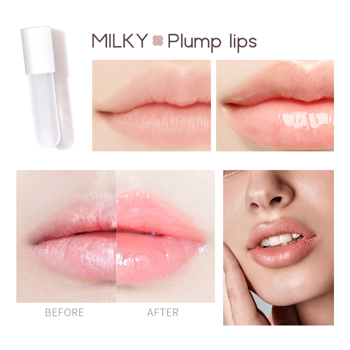 Natural Lip Plumper and Lip Care Serum, Lip Enhancer for Fuller, Lip Mask, Beautiful Fuller, Hydrating & Reduce Fine Line