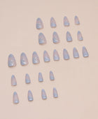 Press on Nails, Chasing Light Cat Eye Removable Star and Moon Nail Art Stickers for Nails, Refreshing Nail Art Stickers