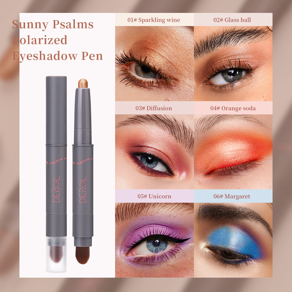 Cream Eyeshadow Stick, Highlighter Makeup Stick Set Long-Lasting, Crease-proof, Blendable Eye Shadow Applicator Sticks Eyeliner Pen