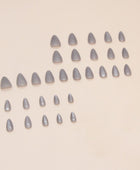 Press on Nails, Purecolor Gray cat-eye false nails, nail art pieces, almond nails, almond-shaped nail art 30pcs