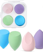 4 Pcs Makeup Sponge Set Blender Beauty Foundation Blending Sponge, Flawless for Liquid, Cream, and Powder, Multi-colored Makeup Sponges with Storage Box