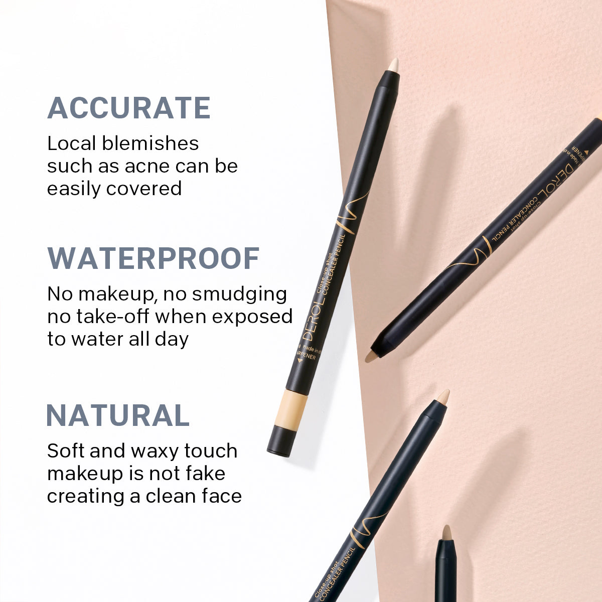 Multi-Use Highlighter & Concealer Pencil, Waterproof Under Eye Concealer for Dark Circles, Blemishes, Aging Spots, Acne and Freckles