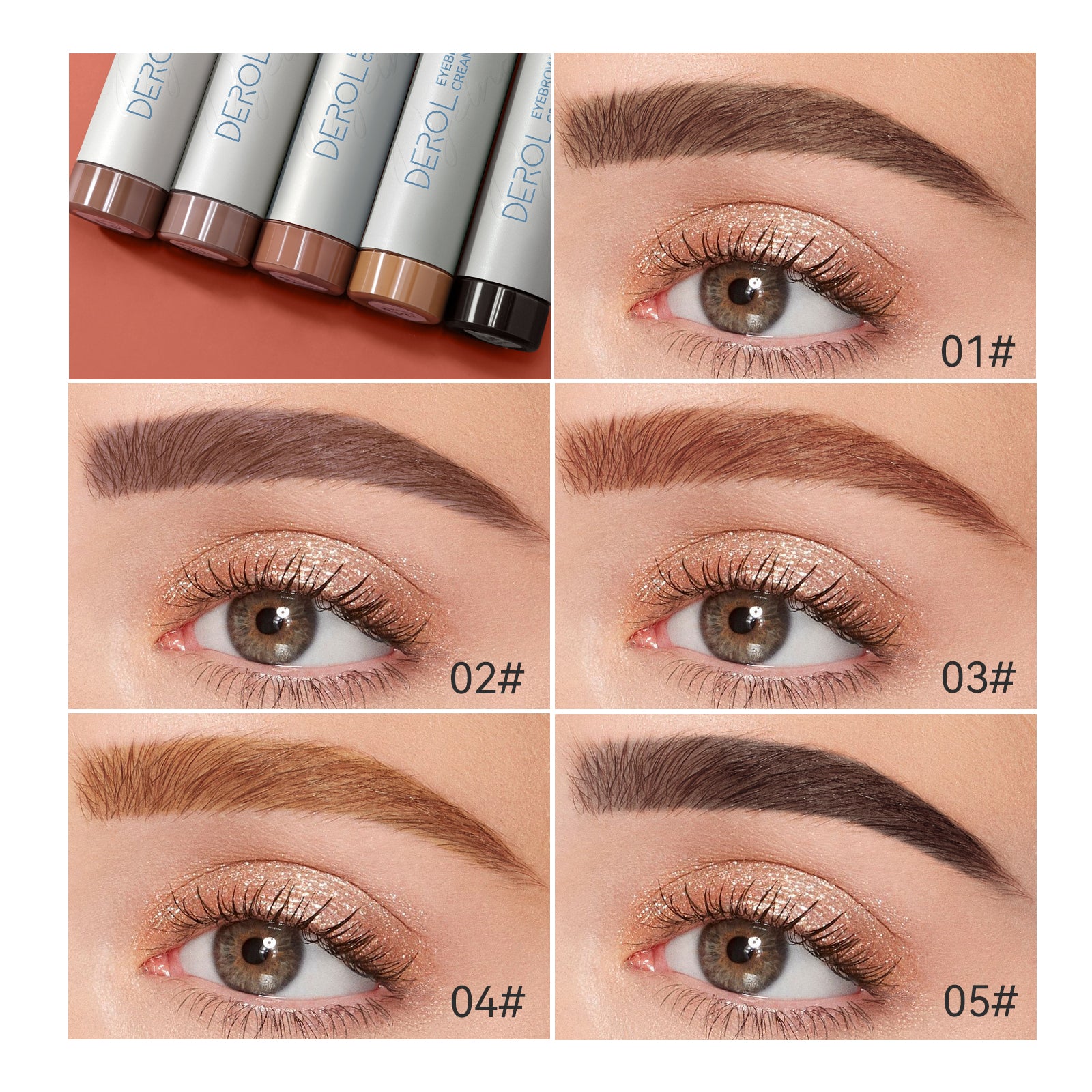 Waterproof Light Brown Eyebrow Gel, Instant Bushy Eyebrow Makeup for Natural Looking Stays on All Day Eye Brow Gel Makeup Fills and Shapes