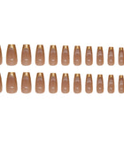 Press on Nails, Brown Cat Eye Fake Nails