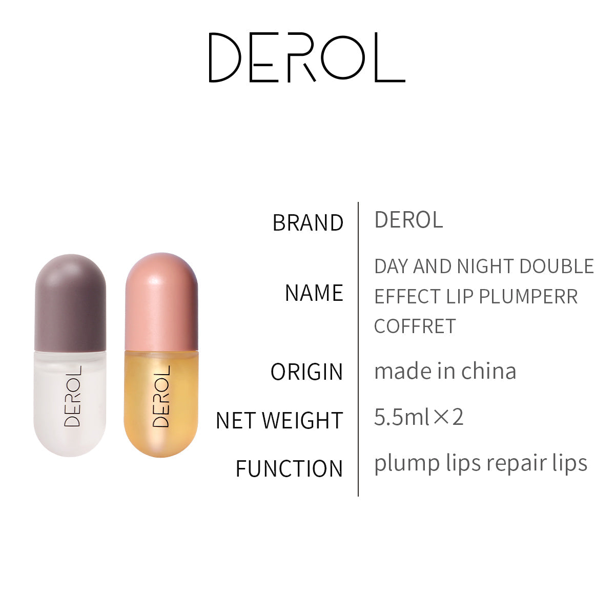 Derol Day and Night Double Effect Lip Plumper Coffret