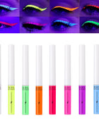 8 Colors UV Neon Liquid Eyeliner Set, Matte Colored Eyeliners Pen, Colorful Waterproof Smudge-proof Pigmented Graphic Liners